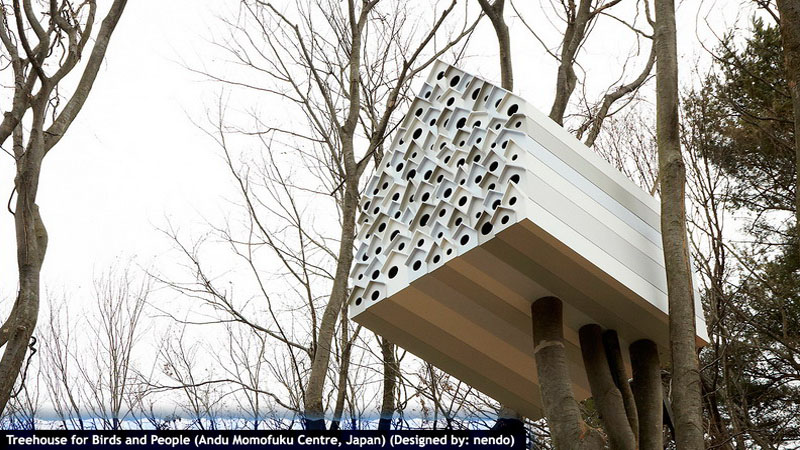 Treehouse for Birds and People (Andu Momofuku Centre, Japan)